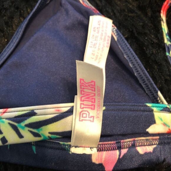 PINK victoria secret bikini top bra floral tropical print women’s Small - Picture 4 of 6